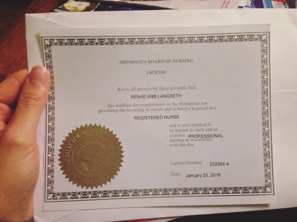 Licensed Nurse Certificate