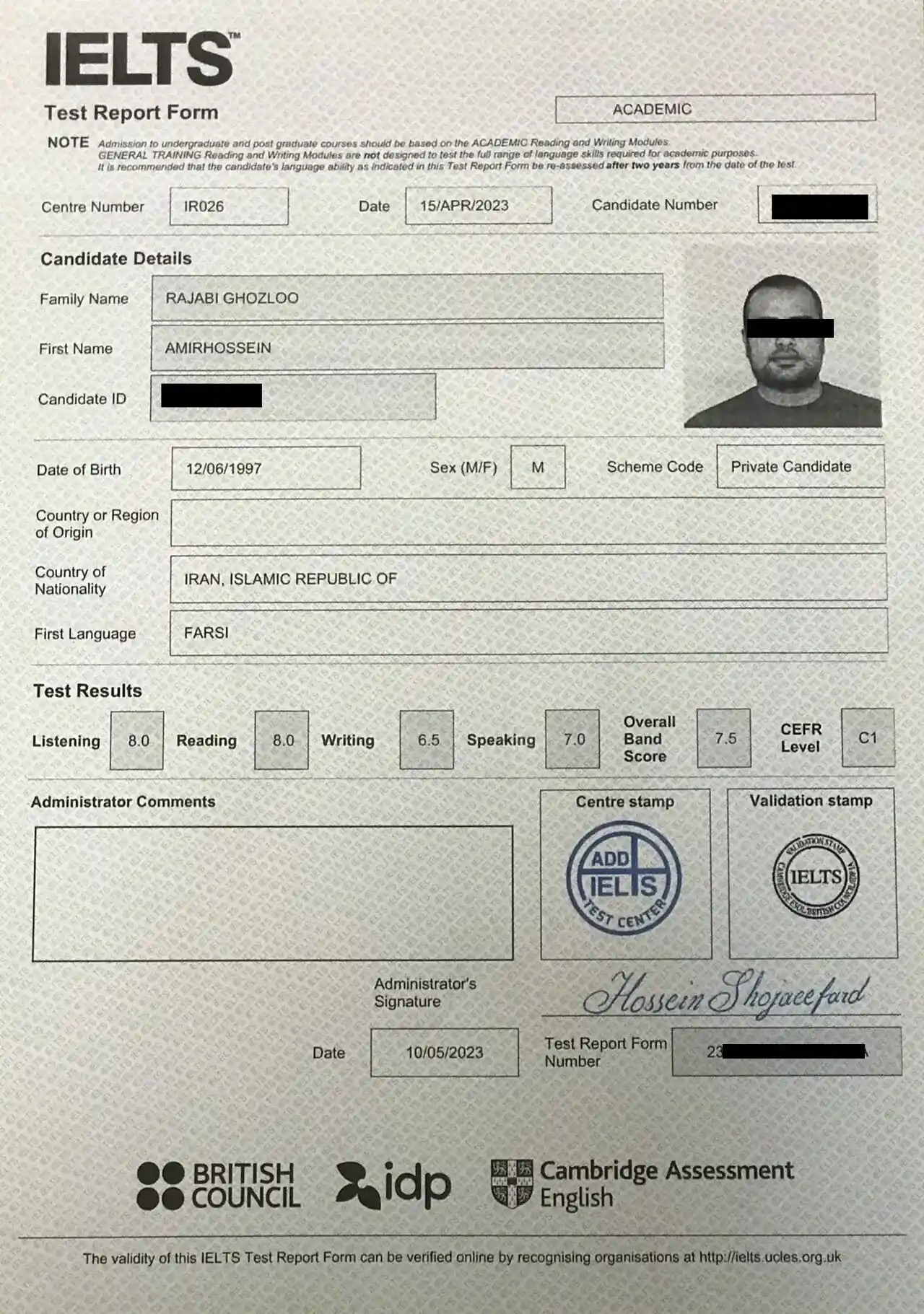 IELTS Certificate USA