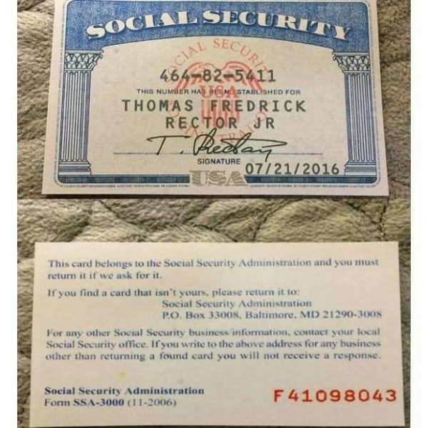 Social Security number SSN